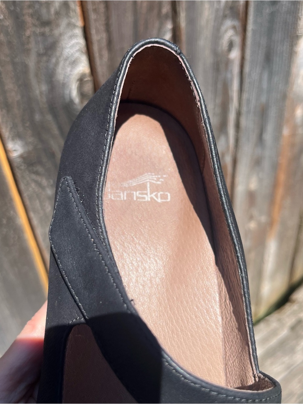Dansko Lanie Black Burnished Nubuck wedge heels 6907109700 size 40 EU 9/9.5 US - Picture 11 of 17